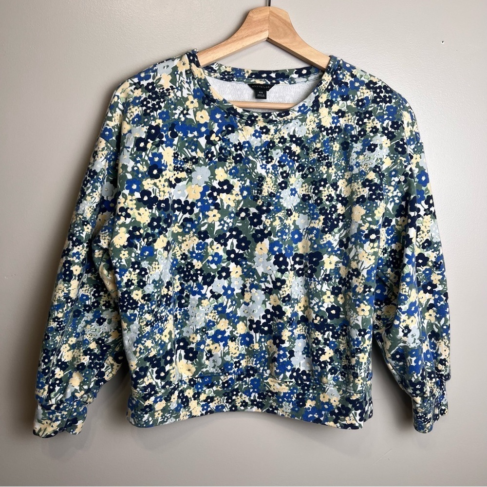Ann Taylor Womens Sweatshirt
Floral Print Bishop 3/4 Sleeve
Pullover XS EUC